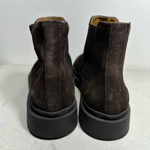 ZARA dark chocolate brown suede ankle pull-on boots men US size 44-10 - Picture 4 of 6